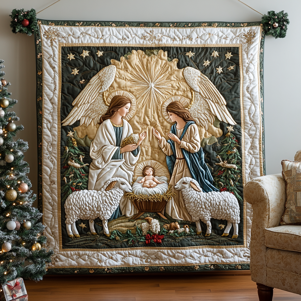 Angel Blessing Quilted Blanket VTQ-Myprintsy