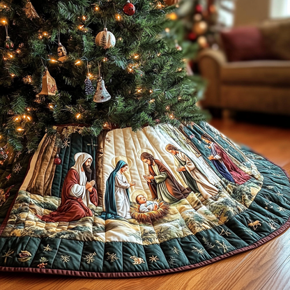 Angel Glow Christmas Quilted Tree Skirt VH-Myprintsy