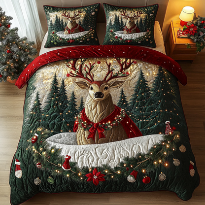 Antler Grace -Piece Quilted Bedding Set VTQ-Myprintsy