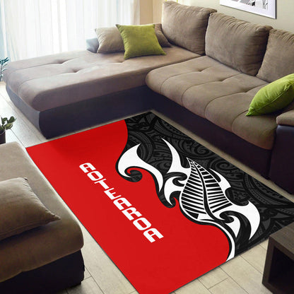Aotearoa Silver Fern Maori Area Rug-Myprintsy