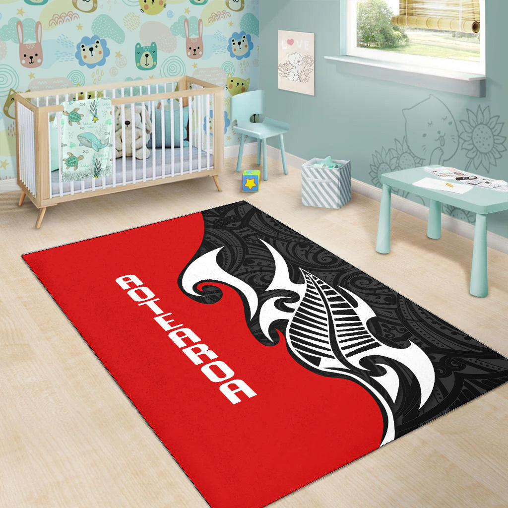 Aotearoa Silver Fern Maori Area Rug-Myprintsy