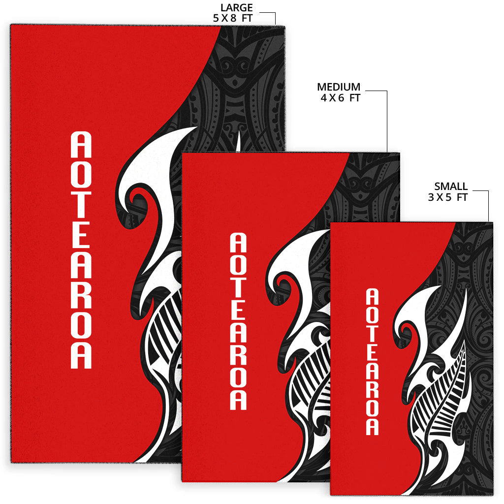 Aotearoa Silver Fern Maori Area Rug-Myprintsy