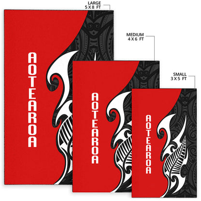 Aotearoa Silver Fern Maori Area Rug-Myprintsy