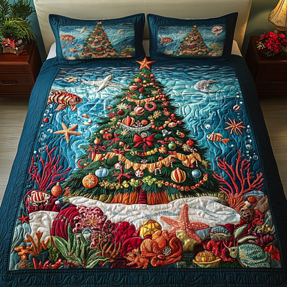 Aqua Tree -Piece Quilted Bedding Set VH VTQ-Myprintsy