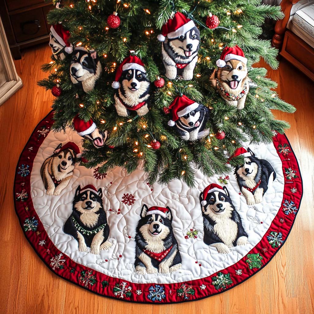 Arctic Cheer Christmas Quilted Tree Skirt-Myprintsy
