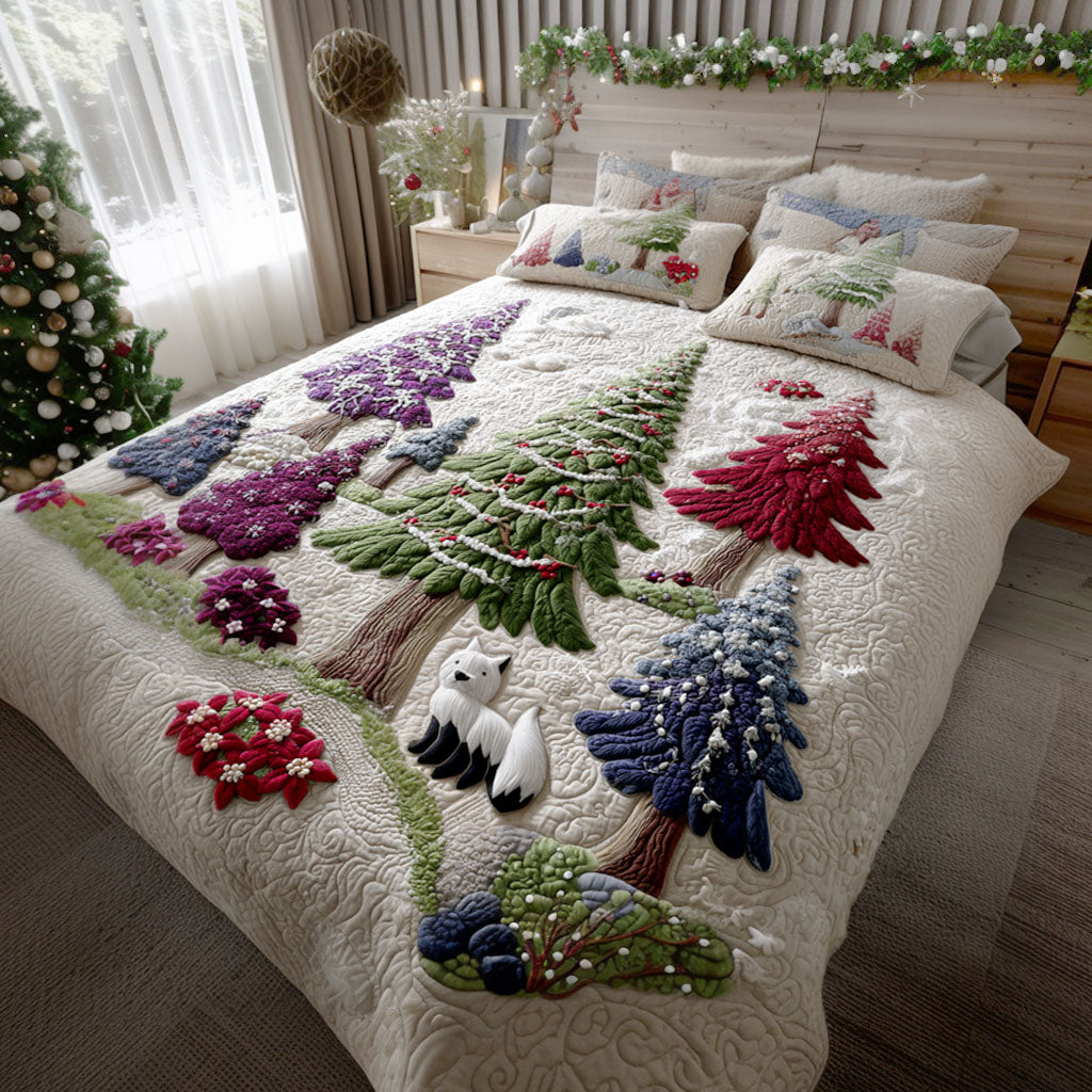 Arctic Pine Dreams -Piece Quilted Bedding Set VTQ-Myprintsy