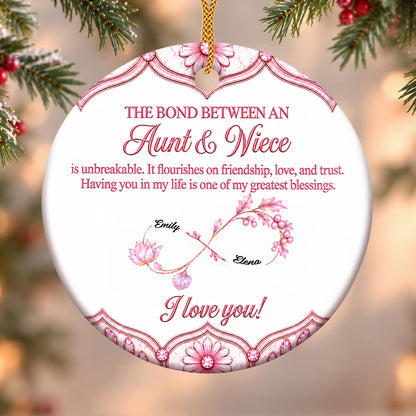 Aunt And Niece Unbreakable Bond - Personalized Acrylic Ornament-Myprintsy