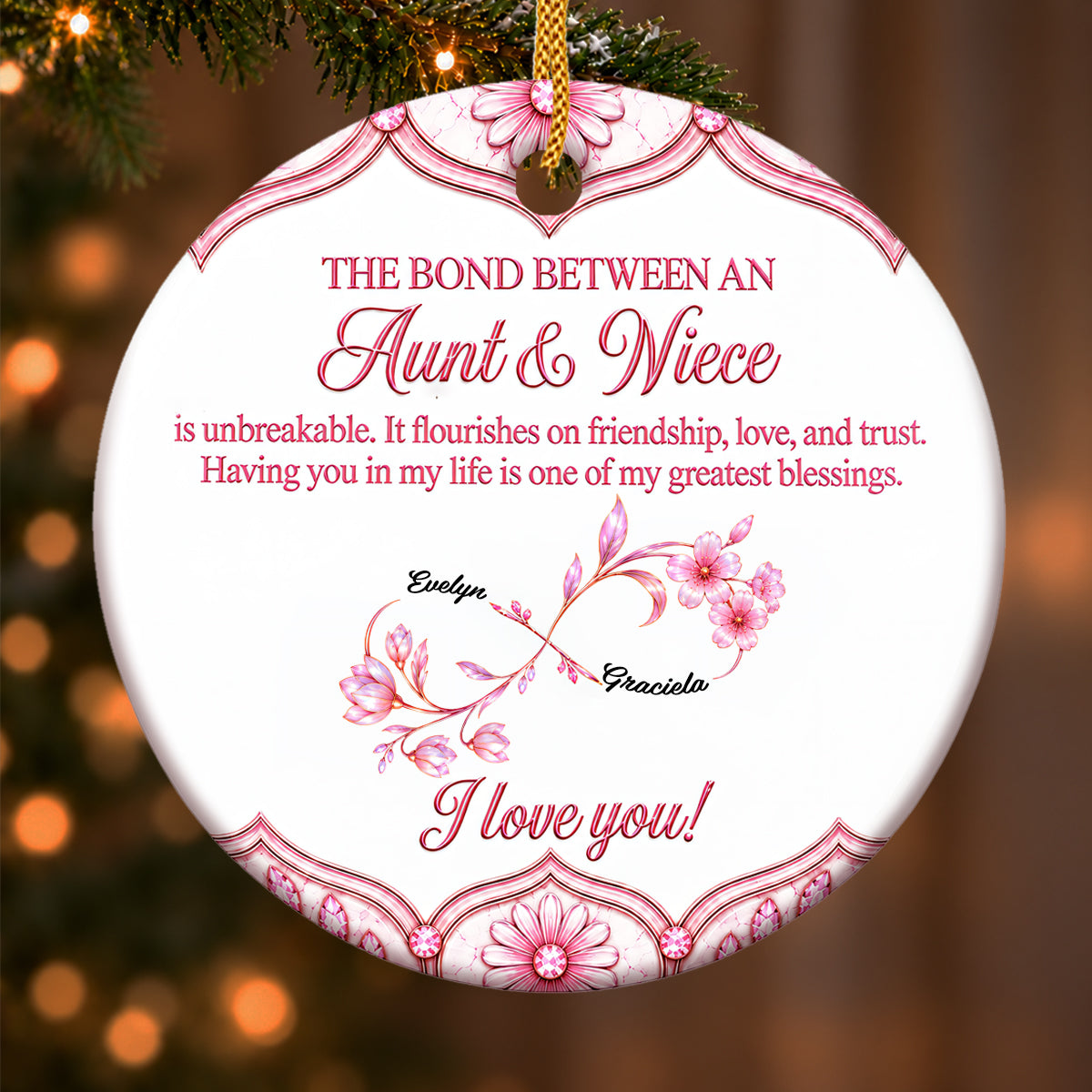 Aunt And Niece Unbreakable Bond - Personalized Acrylic Ornament-Myprintsy