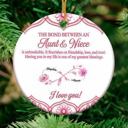 Aunt And Niece Unbreakable Bond - Personalized Acrylic Ornament-Myprintsy