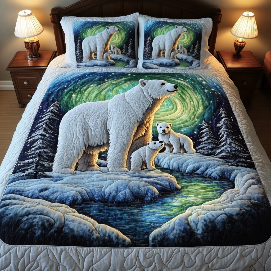 Aurora Bears -Piece Quilted Bedding Set VH VTQ-Myprintsy
