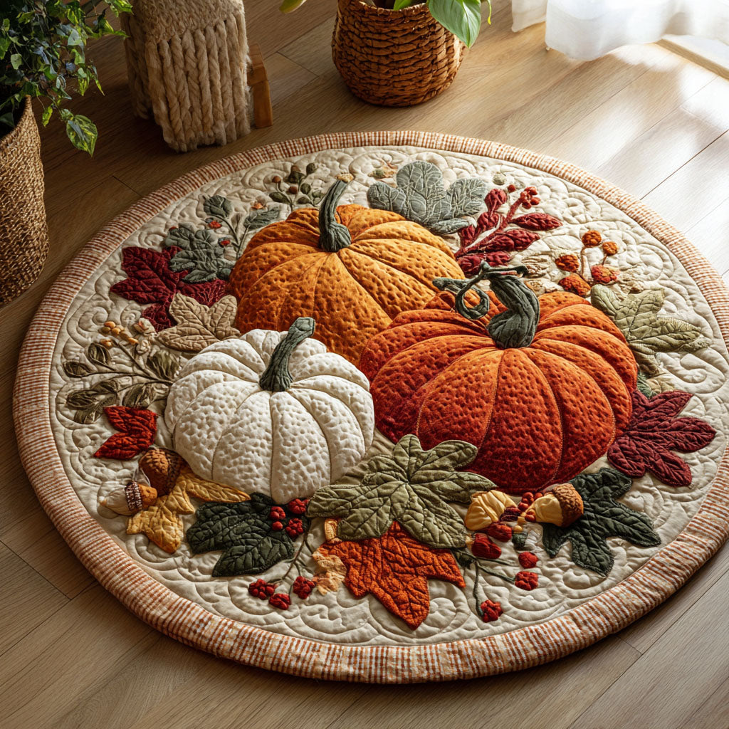 Autumn Abundance Quilted Round Mat VTQ-Myprintsy