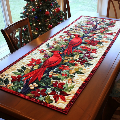 Autumn Cardinal Whispers Quilted Table Runner VTQ-Myprintsy