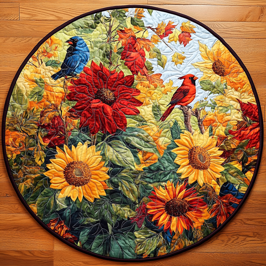 Autumn Embrace Quilted Round Mat VTQ-Myprintsy