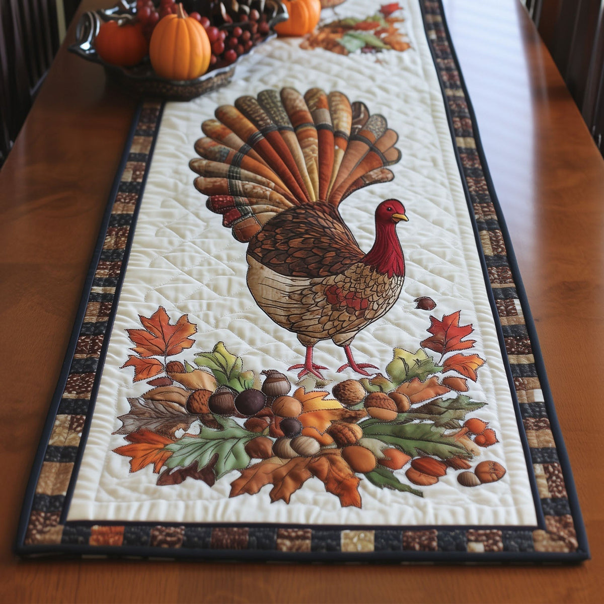 Autumn Gobble Quilted Table Runner VTQ-Myprintsy
