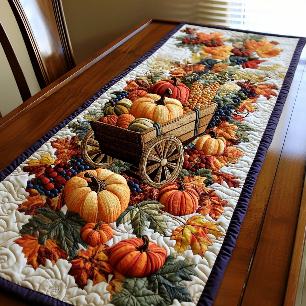 Autumn Harvest Express Quilted Table Runner VTQ-Myprintsy