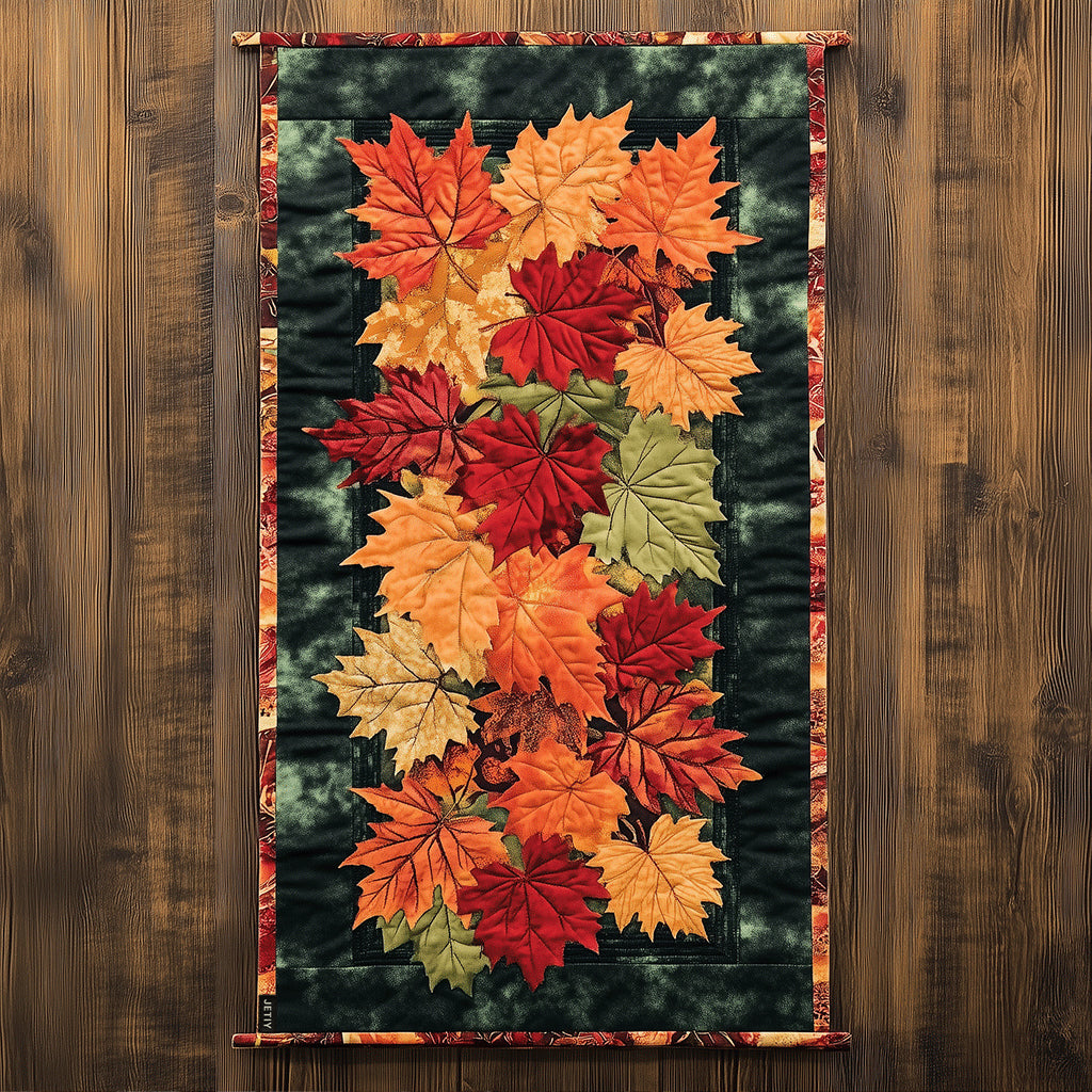Autumn Leaves Whisper Quilted Table Runner VTQ-Myprintsy