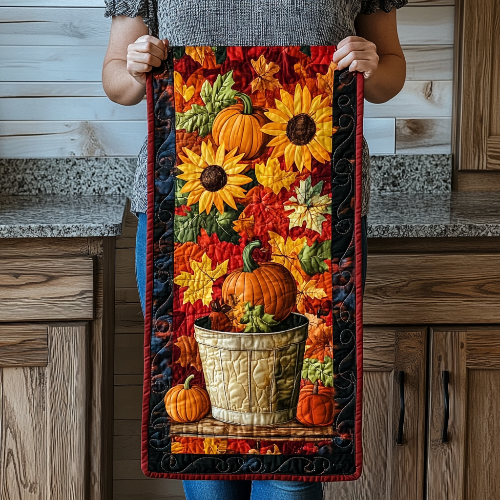 Autumn Pumpkin Quilted Table Runner VTQ-Myprintsy
