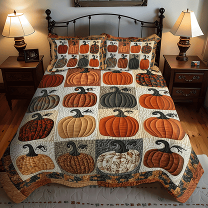 Autumn Pumpkins -Piece Quilted Bedding Set VTQ-Myprintsy