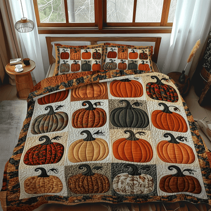 Autumn Pumpkins -Piece Quilted Bedding Set VTQ-Myprintsy