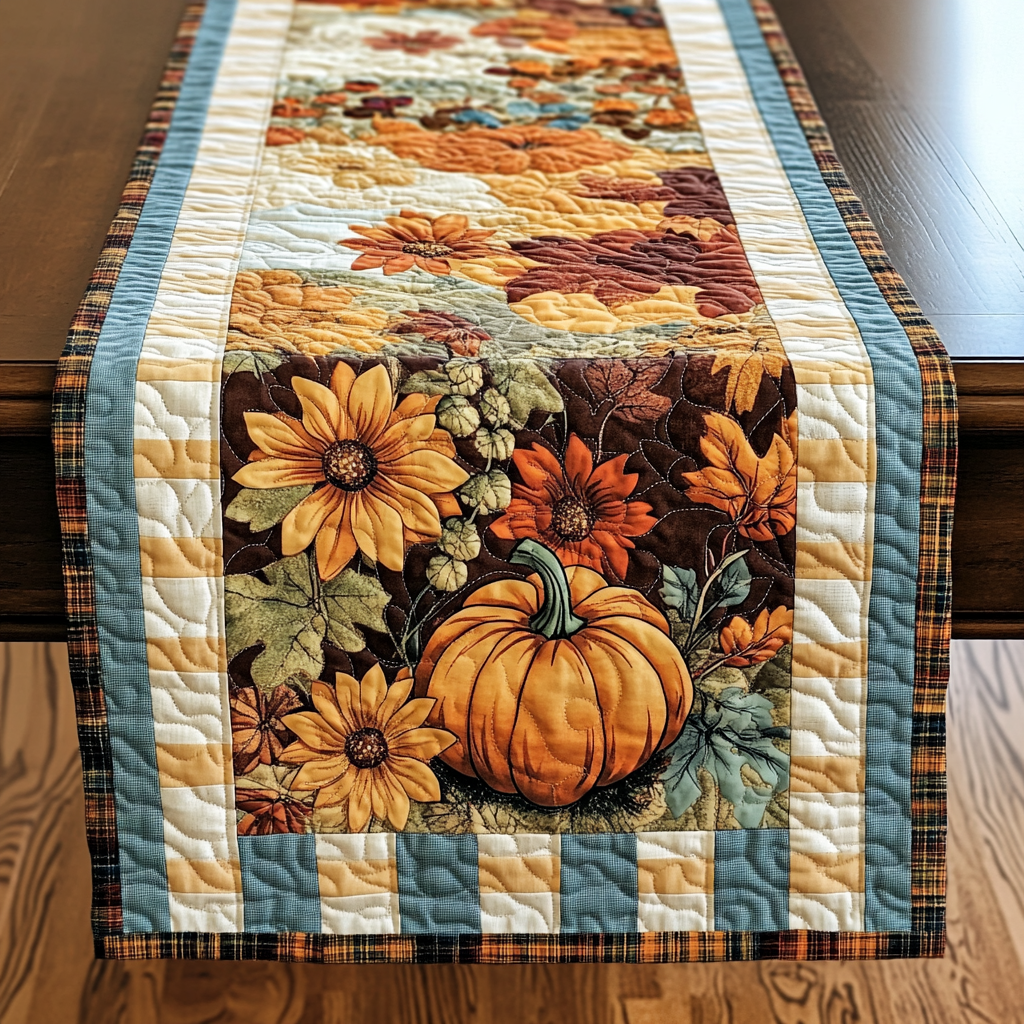 Autumn Radiant Tones Quilted Table Runner VTQ-Myprintsy