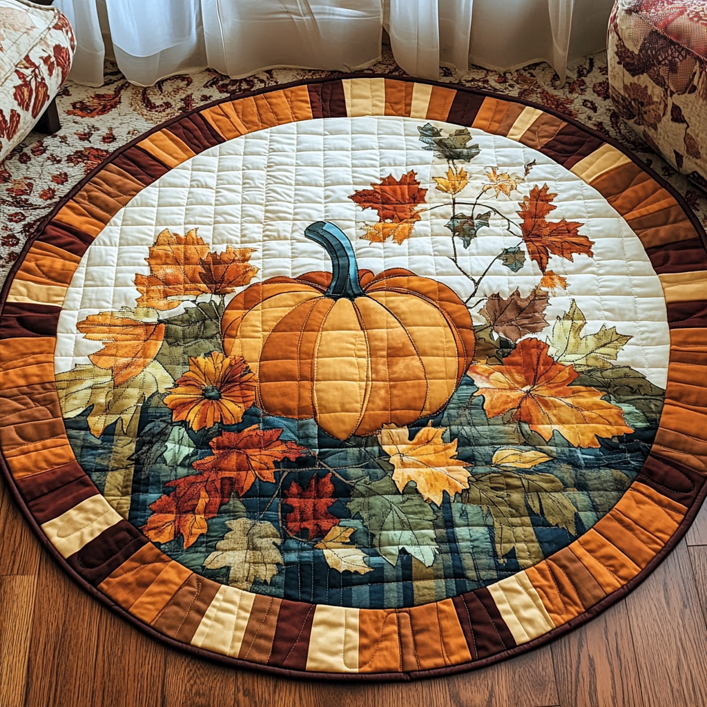 Autumn Reflections Quilted Round Mat VTQ-Myprintsy