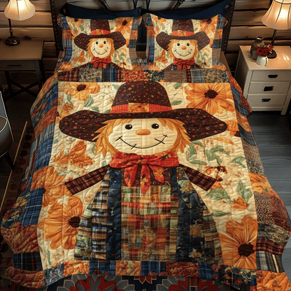 Autumn Splendor Scarecrow -Piece Quilted Bedding Set PD VTQ-Myprintsy