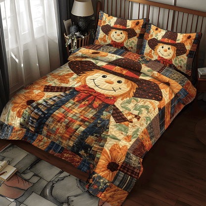 Autumn Splendor Scarecrow -Piece Quilted Bedding Set PD VTQ-Myprintsy