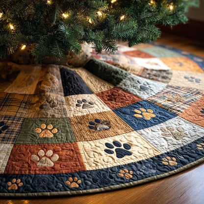 Autumn Tracks Christmas Quilted Tree Skirt-Myprintsy