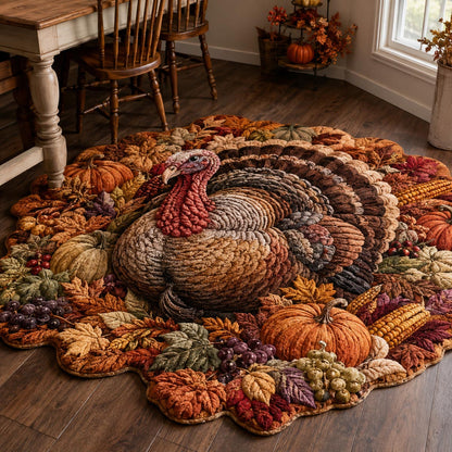 Autumn Turkey Feast Custom Shape Area Rug VTQ-Myprintsy