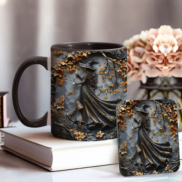 Autumn Witch - Personalized Accent Mug-Myprintsy