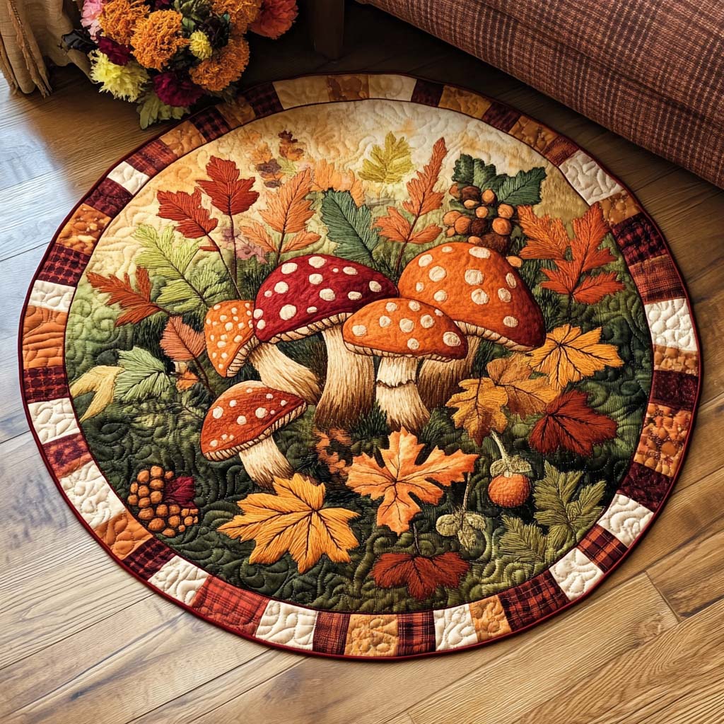 Autumnal Bounty Quilted Round Mat VTQ-Myprintsy