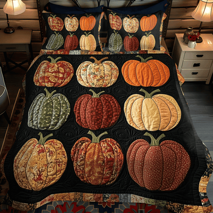 Autumnal Pumpkin -Piece Quilted Bedding Set VTQ-Myprintsy