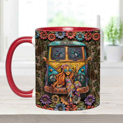 Awesome Caravan Hippie Girls - Personalized Accent Mug - Perfect Gift For Hippie Peace Lovers-Myprintsy