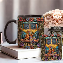 Awesome Caravan - Personalized Hippie Accent Mug-Myprintsy