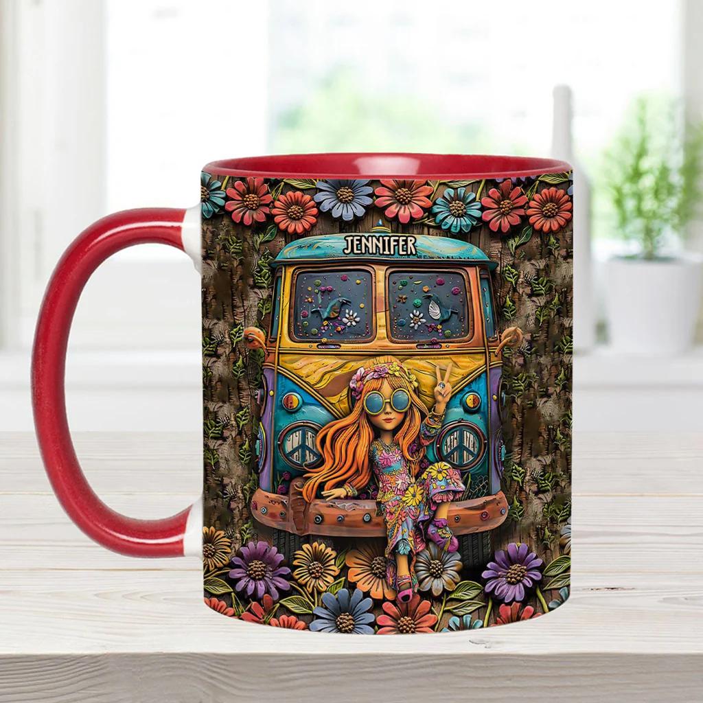 Awesome Caravan - Personalized Hippie Accent Mug-Myprintsy