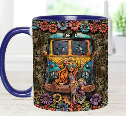 Awesome Caravan - Personalized Hippie Accent Mug-Myprintsy