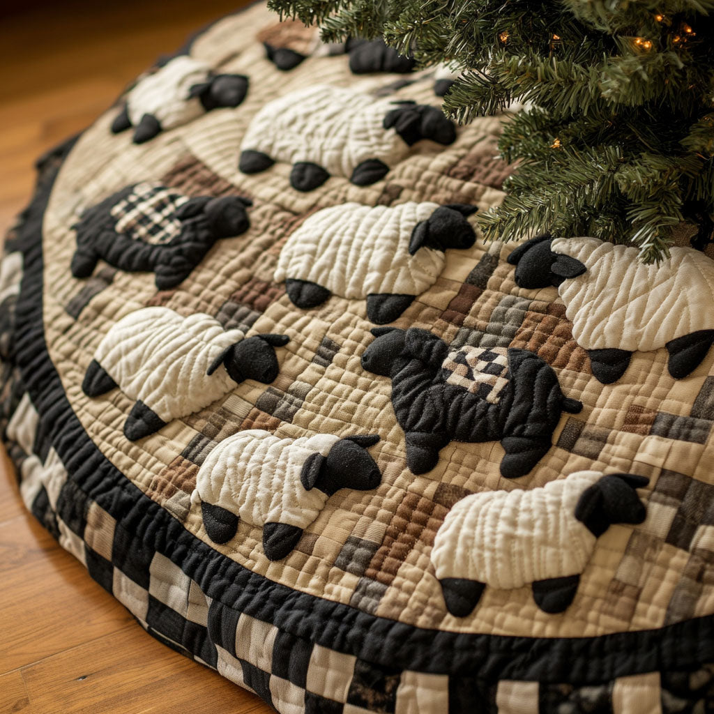 Baa in the Breeze Quilted Christmas Tree Skirt-Myprintsy