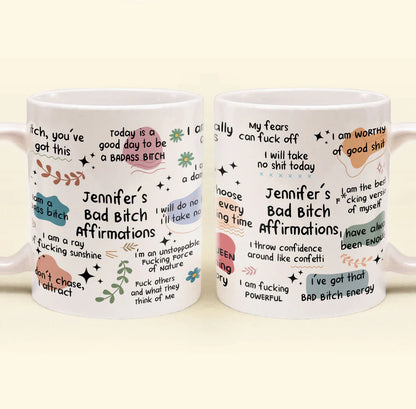 Bad B*Tch Affirmations - Personalized Funny Mug - Gift For Coworkers, Friends, Self Gift-Myprintsy