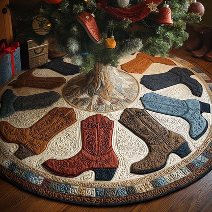 Bandit Boot Christmas Quilted Tree Skirt-Myprintsy