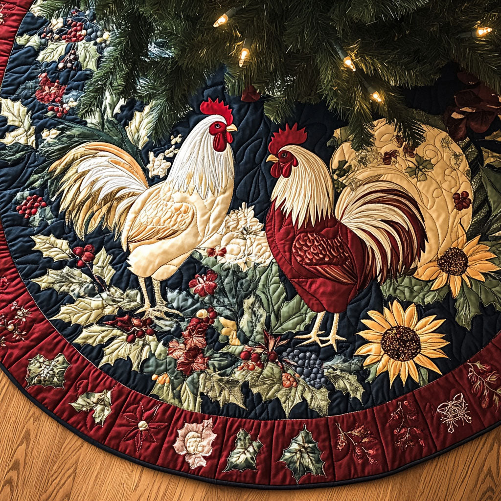Barnyard Bliss Quilted Christmas Tree Skirt-Myprintsy