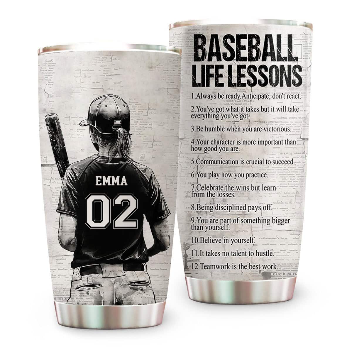Baseball Life Lessons - Personalized Tumbler Cup - Gift For Baseball Lovers-Myprintsy
