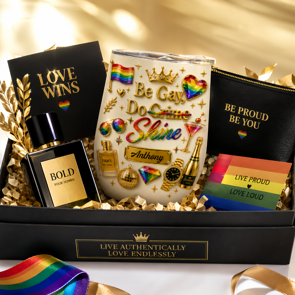 Be Gay Do Shine - Personalized Gay Wine Tumbler - Gifts For Gay Men-Myprintsy