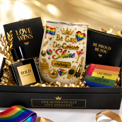 Be Gay Do Shine - Personalized Gay Wine Tumbler - Gifts For Gay Men-Myprintsy