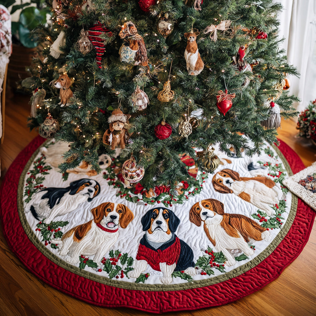Beagle Noel Aura Quilted Christmas Tree Skirt HH-Myprintsy