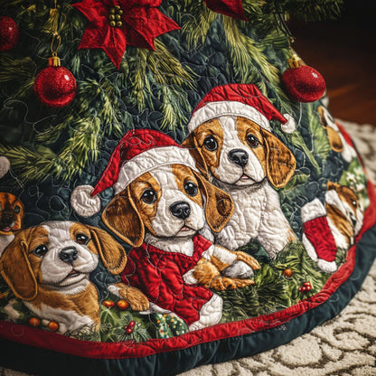 Beagle Wonderland Quilted Christmas Tree Skirt VTQ-Myprintsy