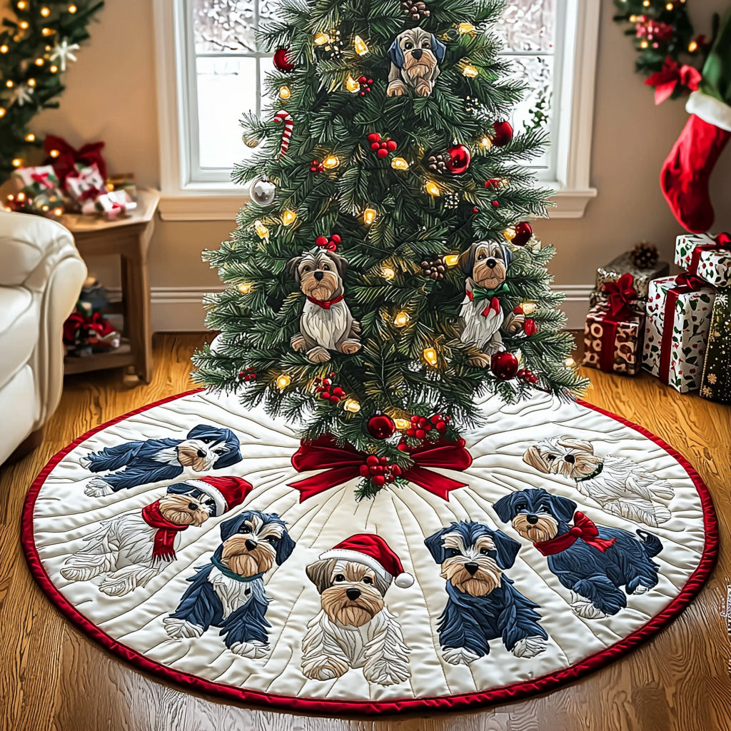 Bearded Christmas Joy Quilted Christmas Tree Skirt VTQ-Myprintsy