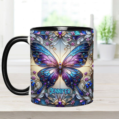 Beautiful Butterfly - Personalized Butterfly Accent Mug-Myprintsy