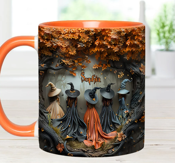Beautiful Witches - Personalized Witch Accent Mug-Myprintsy