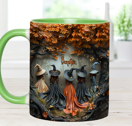 Beautiful Witches - Personalized Witch Accent Mug-Myprintsy