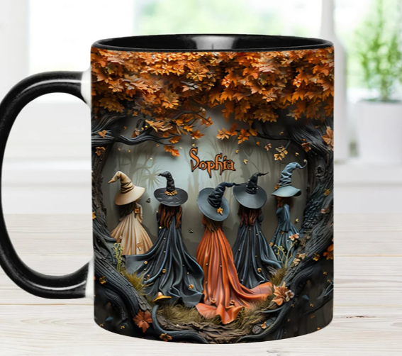 Beautiful Witches - Personalized Witch Accent Mug-Myprintsy